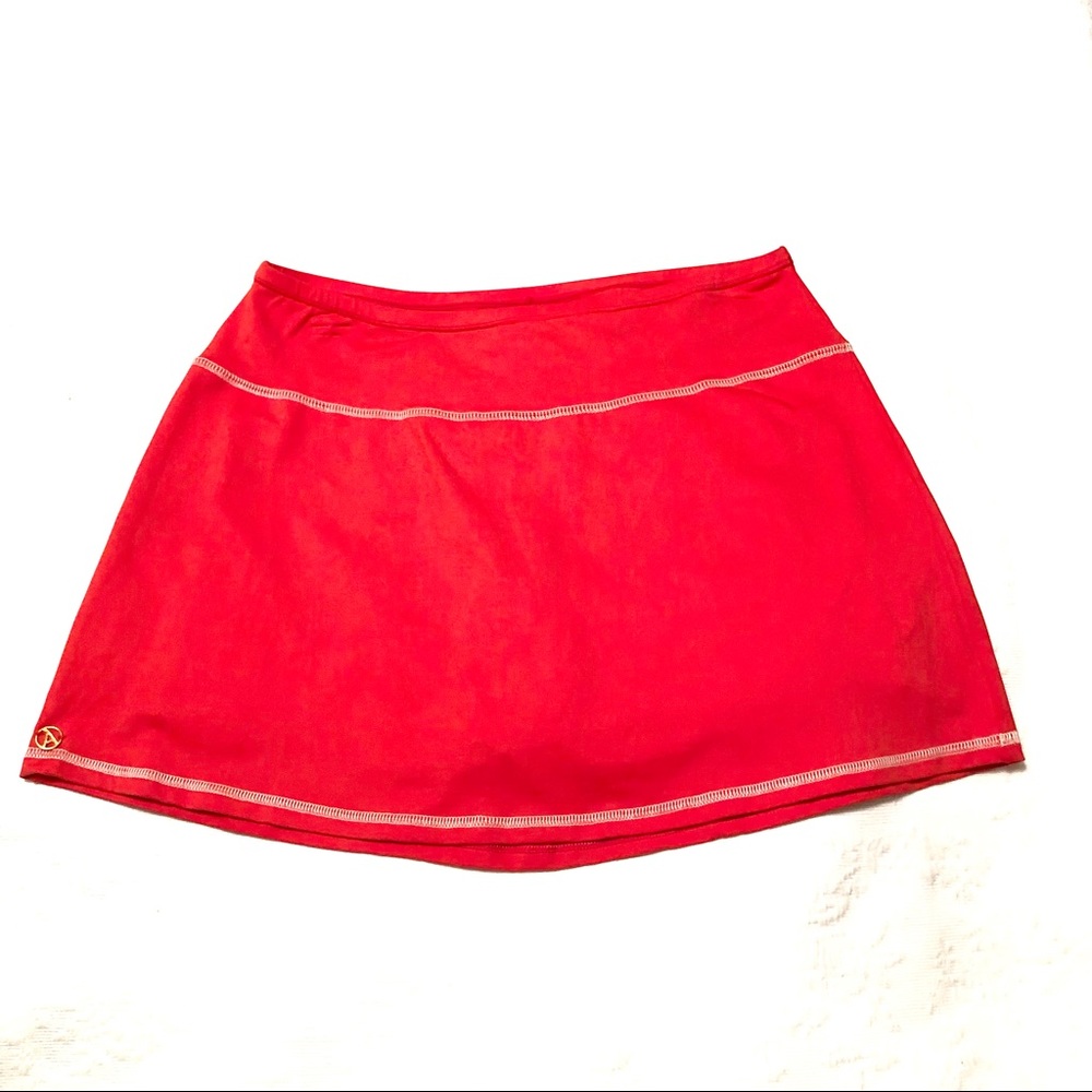 Angora Exercise Yoga Walking Orange Lycra Mini Skort Sz Medium